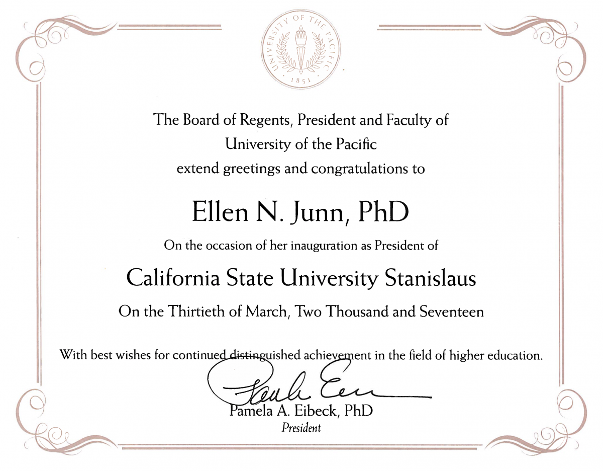 Inauguration of Dr. Ellen Junn | California State University Stanislaus